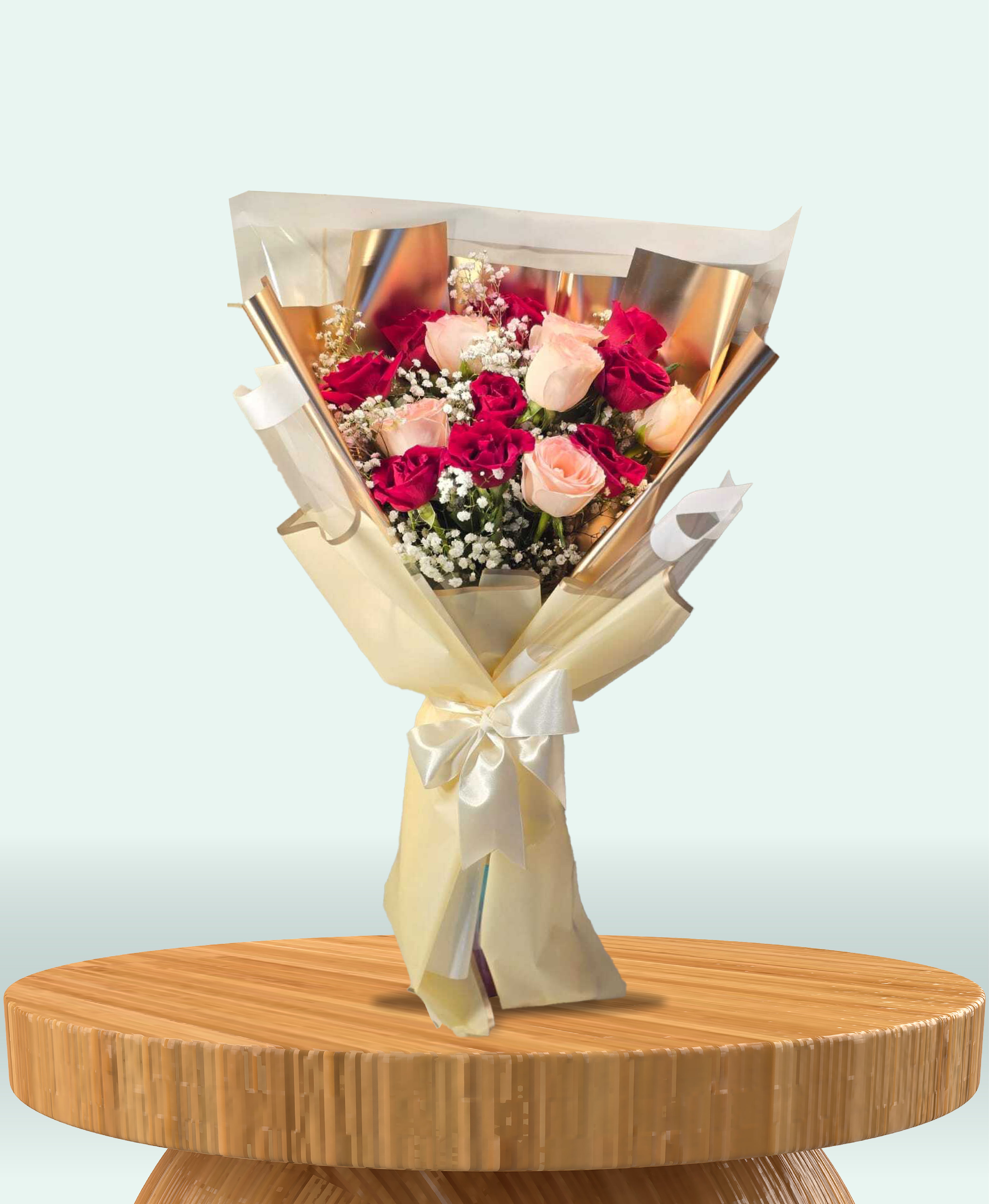 Rosy Radiance – Pink & Red Rose Bouquet